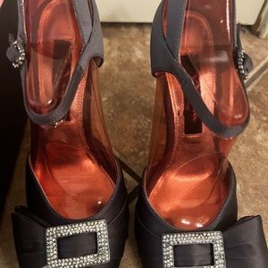 Nina Steel Heels with Bow. Worn once!